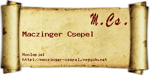 Maczinger Csepel névjegykártya